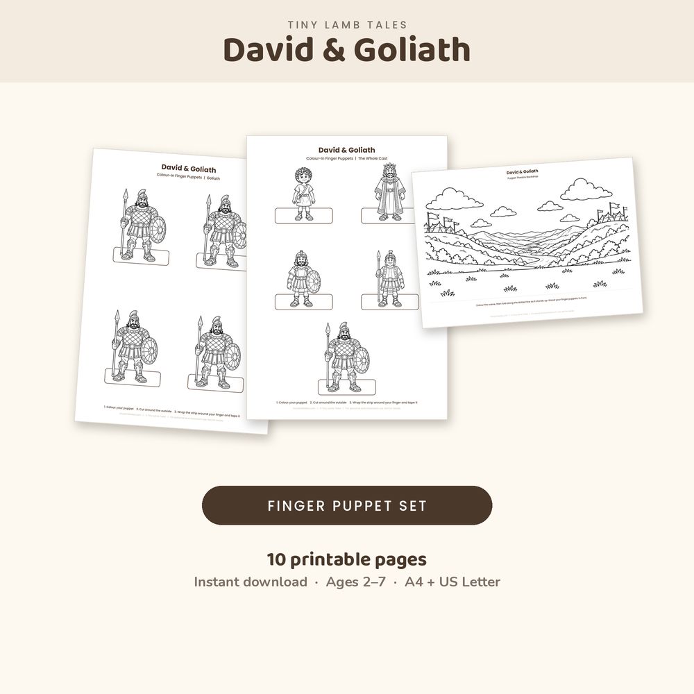 The finger puppet sheets from David and Goliath