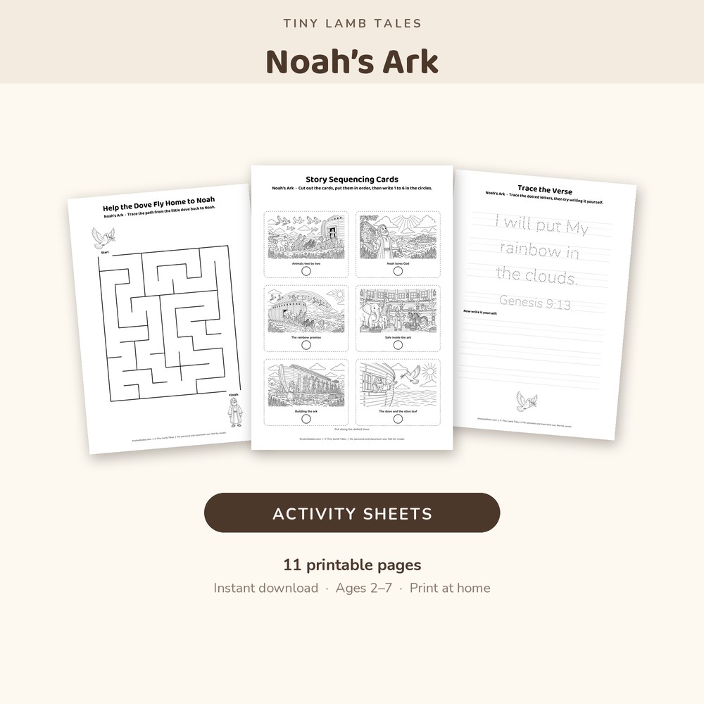 Activity sheets from the Noah's Ark pack